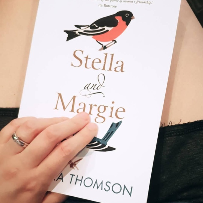 Close up of the cover of Stella and Margie, which has two birds